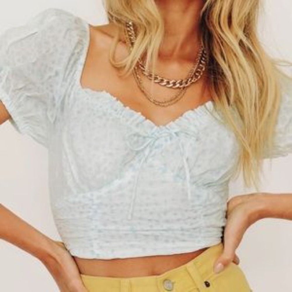 Look To The Sky Tie Front Top // Mint